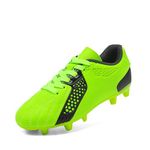 Dream Pairs Boys Girls Soccer Cleats Kids Football Shoes,Size 5 Big Kid,NEON/Green/Black,HZ19006K