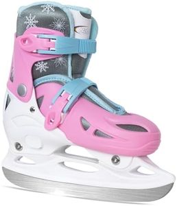 Nattork Ice Skates for Girls Kids Boys with Good Heat Retention, 4 Sizes Adjustable Skates, Outdoor Skating Essentials Perfect Choice Pink Size 13 1 2