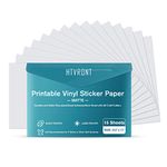 HTVRONT Printable Vinyl for Inkjet Printer & Laser Printer, 15 Pcs Matte Sticker Paper for Printers, Waterproof & Dry Quickly Printable Vinyl Sticker Paper for HP, Epson & Printers, 216x280mm