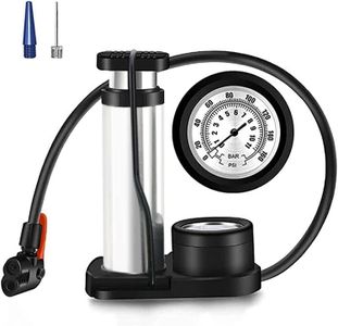 Bike Pump Ball Pumps with Pressure Gauge Mini Bicycle Foot Pump with Needles, Portable Bike Tire Pump, Universal Presta & Schrader Valves, GOTINSN Air Pump Balloon Inflatable Toy Inflator Adapter