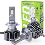 Allextreme Hyperdrive H7 LED Headlight 200W Conversion Kit 22000LM Car Driving Headlamp Bulb 6000K Super Bright Beam Fog Light Chip Fog Light for SUVs Trucks Sedans