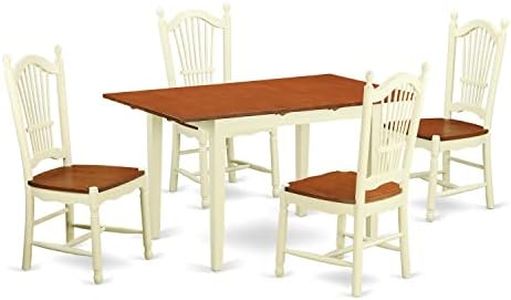 East West Furniture NODO5-WHI-W 5 Piece Dinette Table and 4