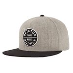 Brixton Men's Oath Iii Snapback Hat Baseball Cap, Grey/Black, One Size