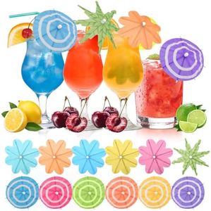 [150 PCS - 3 Styles] Cocktail Umbrellas Picks, Mini Drink Umbrella Toothpicks for Tropical Tiki Hawaiian Luau Party, Tiny Paper Parasol for Drink Garnish, Decoration, Beverage Sticks, Cupcake Topper.