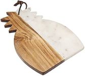 Godinger Cutting Board, Serving Board, Cheese Board, for Meat, Cheese and Fruit, Pineapple Board, Wood and Marble, 8X11.5