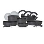 Tower Freedom 13pc Detachable Handles Cookware Set with Precision Black Diamond Coating, Induction Compatible, Stackable Design, Black