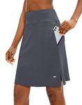 Viodia Women's 20" Knee Length Skorts Skirts Athletic Tennis Golf Skirt for Women Modest Sports Casual Summer Skirt with 5 Pockets Deep Gray