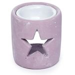 Puckator Eden Pink Christmas Star Oil Burner - Concrete - Living Room Accessories - Wax Liquidizer - Oil Burners For Essential Oils - Wax Burners - Scents Melter - Wax Melt Holder - Room Fragrance