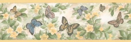 Brewster 137B38633 Butterflies Wall Border, Yellow