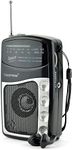 LLOYTRON "Entertainer" 2 Band Personal Sports Radio with Earphones , Radio 5 Live and Talk Sport Highlighted - N2201BK-A - Black