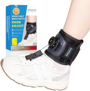 Joingood Drop Foot Brace With Knob-Adjust Dorsiflexion, AFO Foot Drop Brace for Walking with Shoes, Adjustable Foot Up Brace for Drop Foot Support,Stroke to Improve Walking Gait Fits Women & Men(L/XL)