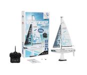 PLAYSTEAM Voyager 400 2.4GHz RC Motor Powered Sailboat in Blue - 26" Tall