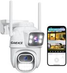 GAIEXCE WiFi Security Camera Outdoor Wireless, 6MP Dual Lens Plug-in 360 Security Camera, Human Auto Tracking, AI Motion Detection, Color Night Vision, No Monthly Fees, Works with Alexa, 2.4G WiFi