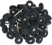 FPPO 50pcs Abrasive Buffing Polishing Wheel Set For Dremel Rotary Tool,Mini scouring pad Brush Polishing kit, removal of rust,Deburring on metal surface,with 3mm Mandrel (grit 400 black 50pcs)