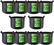 VIVOSUN 10-Pack 15 Gallon Grow Bags, Reinforced Planter Fabric Pots for Gardening Black