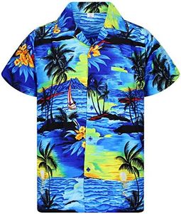 V.H.O. Funky Camisa Hawaiana, Surf, Blue, XL