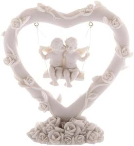 Puckator CHE75 Figurine Anges Amoureux sur Balançoire, Blanc