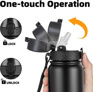 OLDLEY 1L Stainless Steel Water Bottle – Vacuum Insulated, Leakproof, Black