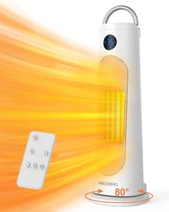 AEXERO 2000W PTC Ceramic Room Heater for Home with Remote, 40 Oscillation, Overheat & Tip-Over Protection, 12H Timer, Electric Heater with 2 Heat Settings 2000 Watts,Black, for Bedroom Indoor(White)