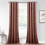 StangH Velvet Curtains 96 inches Long - Room Darkening Window Drapes for Living Room, Elegant Wild Rose Grommet Thermal Insulated Curtains for Nursery Room/Office, W52 x L96, 2 Panels