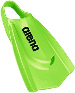 ARENA Unisex Adult Powerfin Pro Swim Training Fins for Men and Women Silicone Short Blade Flippers Left/Right Custom Design, Acid Lime, 6-7