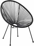 OTZ String Chair Rattan Chair Moon Chair Garden Dinning Chair Black