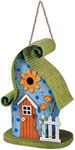 Sunset Vista Designs Country Gardens Getaway Fairytale Decorative Birdhouse, Green & Blue