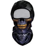 Eikuni Balaclava Face Mask for Men Women Lightweight for Ski Motorbike Motorcycle Halloween Cycling Riding Hunting Fishing (Skull Gold Teeth)