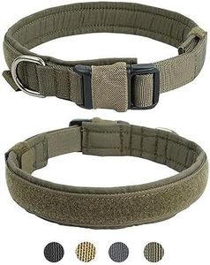 Excellent Elite Spanker Tactical Dog Collar Military Training Nylon Adjustable Dog Collar for Large Medium Small Dog(Ranger Green-S)