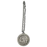 Dicksons Saint Christopher Protect Us Silver Tone 7 Inch Zinc Alloy Metal Auto Mirror Dangle Car Charm