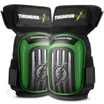 Thunderbolt Knee Pads for Men for Construction Gardening Flooring Roofing Heavy Duty Comfortable Double Gel Thick Foam Cushion with Adjustable Non-Slip Straps Professional Grade