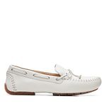 Clarks Womens Loafers White Leather Loafers - 3 UK (26166764)
