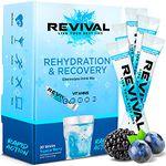 Revival Rapid Rehydration, Electrolytes Powder - High Strength Vitamin C, B1, B3, B5, B12 Supplement Sachet Drink, Effervescent Electrolyte Hydration Tablets - 30 Pack Tropical Berry