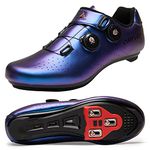 Mens Cycling Shoes Women Road MTB Shoes Compatible with Look SPD SPD-SL Delta Cleats Compatible with Peloton Blue Size UK 10