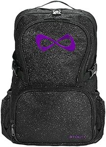Nfinity Sparkle Backpack for Cheerleaders – Glitter Finish, Lightweight and Durable, with Ample Storage and Adjustable Straps