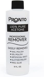 Pronto 100% Pure Acetone - Quick, Professional Nail Polish Remover - For Natural, Gel, Acrylic, Sculptured Nails (8 FL. OZ.)