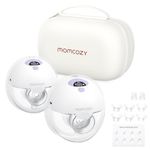 Momcozy M5 Hands Free Breast Pump, Double Wearable Breast Pump of Baby Mouth Double-Sealed Flange with 3 Modes & 9 Levels, Electric Breast Pump Portable - 24mm, 2 Pack Purple