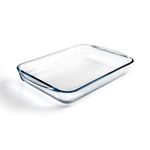 Pyrex Rectangular Glass Roasting Dish, Clear, Size: 40 x 27 cm, Glass Rectangular Roaster, Oven Baking Dish, Highly Thermal Resistant: Oven, Microwave & Dishwasher Safe, GD031