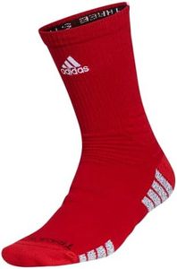 adidas Unisex Creator 365 Basketball Crew Socks (1-Pair), Power Red/White, Large