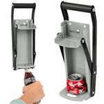 DIVCHI Can Crushers 2-in-1 Heavy Duty – Wall Mounted 16oz/500ml Beer & Soda Can Crusher with Built-in Bottle Opener, Bend-Resistant Steel, Non-Slip Grip Handle, Easy Install – Silver