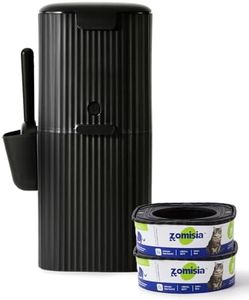 ZOMISIA Cat Litter Disposal System for Odor Control, Hands-Free Patent Structure Litter Trash Can, 2 Refill Cartridge Dual-Color Bags Last Up to 36 Weeks(Over 8 Months)