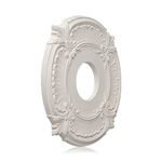 EIFHYT 2 Pack White Home Lighting Ceiling Medallions Molded Plastic, 13" OD x 3-1/2"ID x 3/4" P