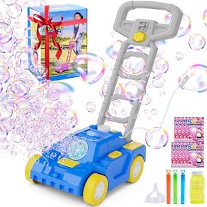 SHCKE Bubble Lawn Mower,Bubble Machine for Toddlers 1-3, Kids Bubble Blower for 1+ Year Old Boy Gifts, Bubble Blowing Push Toys for Kids Age 1 2 3+ Easter Christmas Birthday Gifts for Preschool Boys