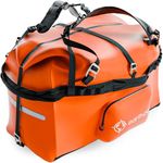 Earth Pak Waterproof Duffel Bag - Large Dry Bag 1680D TPU Waterproof Bags - Heavy Duty Camping Bag - Waterproof Duffle Bag 8x8 Popout Pocket- Boat Bag- Marine Dry Bags for Kayaking (Orange, 115L)