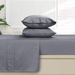 Tribeca Living 500 Thread Count Egyptian Cotton 6-Piece Deep Pocket Sheet Set, Cal King, Steel Grey (500ECED6PSSCKST)