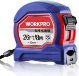 WORKPRO Tape Measure 8M 26FT, Retractable Professional Measuring Tape, Imperial and Metric Measurements with Metal Belt Clip