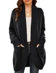 GRACE KARIN Sweaters for Women Long Sleeve Knit Black Cardigan for Women black, X-Large