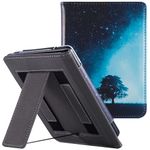 BOZHUORUI Stand Case for Kobo Clara Colour/Clara BW/Clara 2E eReader - Premium PU Leather Smart Folio Protective Cover with Hand Strap & Auto Sleep/Wake (Vast Starry Sky)