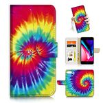 AJOURTEK for iPhone 8 Plus, iPhone 7 Plus, iPhone 6 Plus, Art Designed Flip Wallet Style Cover Case Fancy Flower Full Body Protection AD003 (#24879 Tie Die)