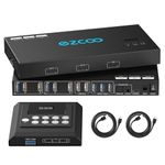 4K@60Hz HDMI KVM Switch USB 3.0 2 Monitors 2 Computers EDID Emulators,Dual Monitor KVM Switch for 2PC Share 2 Displays and 4 USB 3.0 Ports SPDIF L/R Audio,Copy/Extended Mode,2USB Cable and Controller.